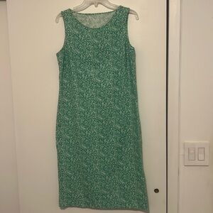 Custom-made Green Floral Sleeveless Shift Dress